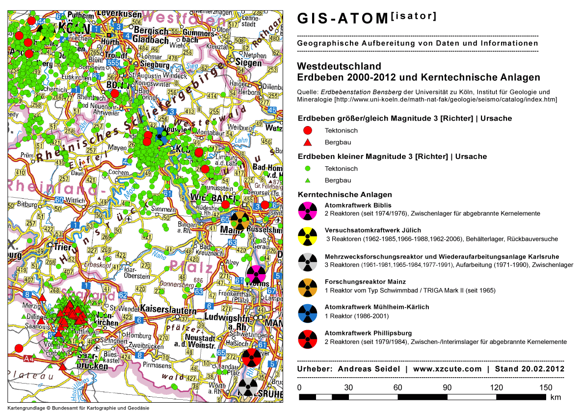 Nuclear Power and Earthquake Endangerment along Rhine plain | Kernkraft und Erdbebengefhrdung entlang der Rheinebene [2000 bis 2012]