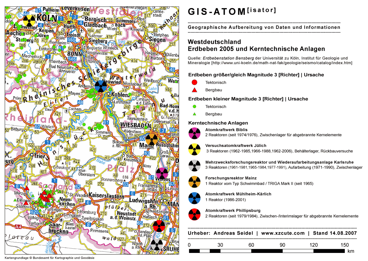 Nuclear Power and Earthquake Endangerment along Rhine plain | Kernkraft und Erdbebengefhrdung entlang der Rheinebene [2005]