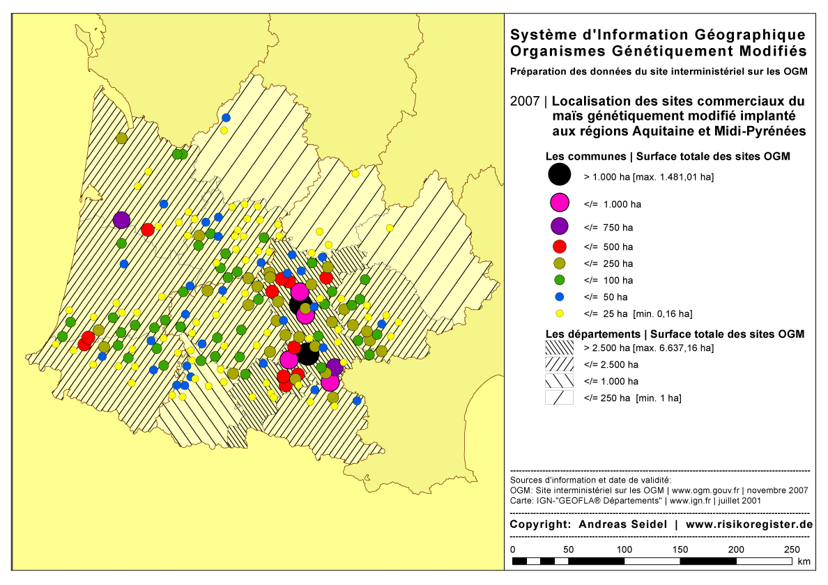 Ma�s g�n�tiquement modifi� | Les sites commerciaux aux r�gions Aquitaine et Midi-Pyr�n�es [2007]