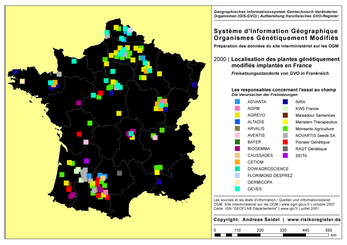 Organismes G�n�tiquement Modifi�s | Les responsables concernant l'essai au champ [2000]