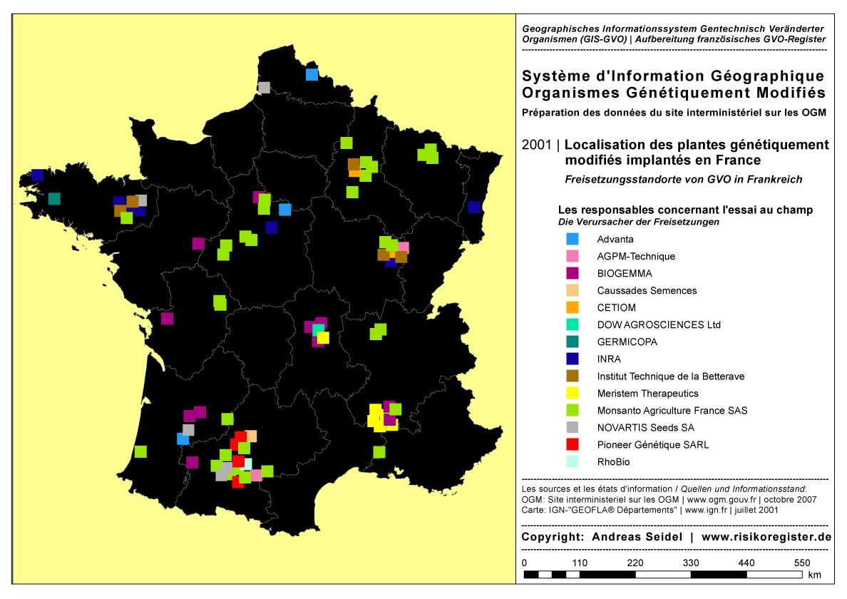 Organismes G�n�tiquement Modifi�s | Les responsables concernant l'essai au champ [2001]
