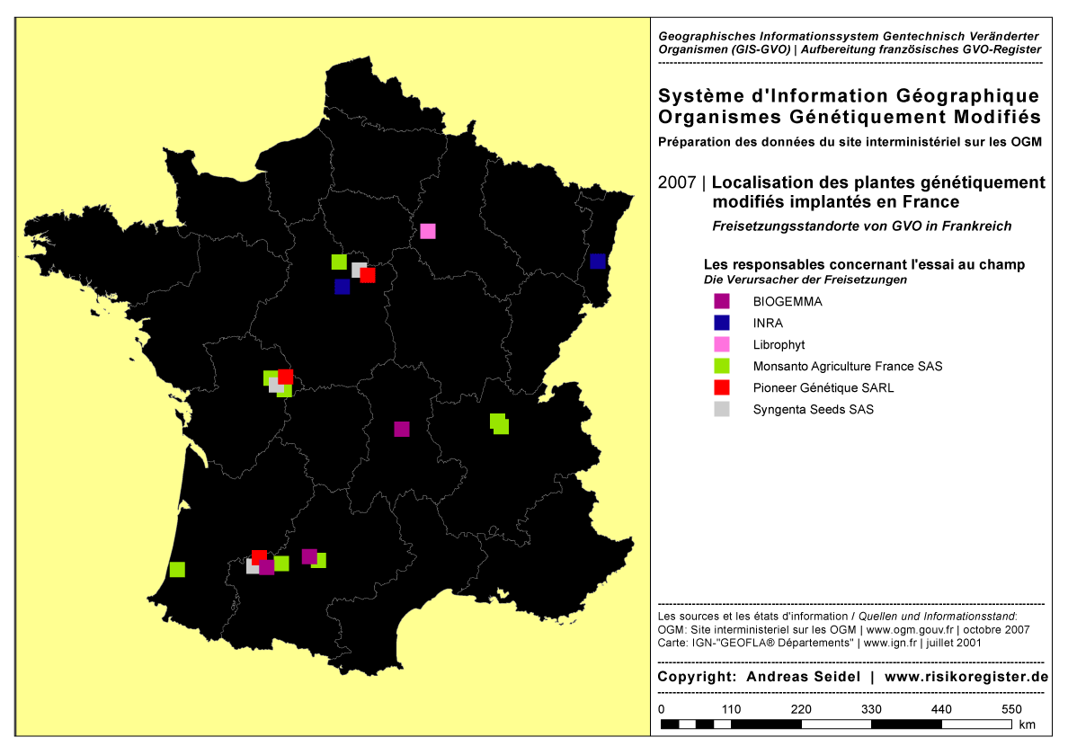 Organismes G�n�tiquement Modifi�s | Les responsables concernant l'essai au champ [2007]
