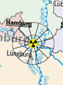 Katastrophenschutzzonierung AKW Brokdorf, AKW Brunsbttel, AKW Emsland, AKW Grohnde, AKW Krmmel, AKW Unterweser mit Google Maps | Disaster Control Zoning of Nuclear Power Plants AKW Brokdorf, AKW Brunsbttel, AKW Emsland, AKW Grohnde, AKW Krmmel, AKW Unterweser with Google Maps