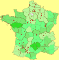 Organismes G�n�tiquement Modifi�s | Surface de l'agriculture biologique par d�partement | Nombre des sites des essais OGM par commune [2000-2005]