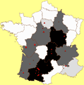 Organismes G�n�tiquement Modifi�s | Surface total des sites des essais OGM par r�gion | Nombre des sites des essais OGM par commune [2003-2007]
